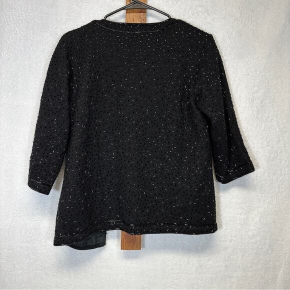 Vintage Marshall Field & Company 100%‎ Wool Black Beaded Blazer Jacket Size 38 - Picture 6 of 10